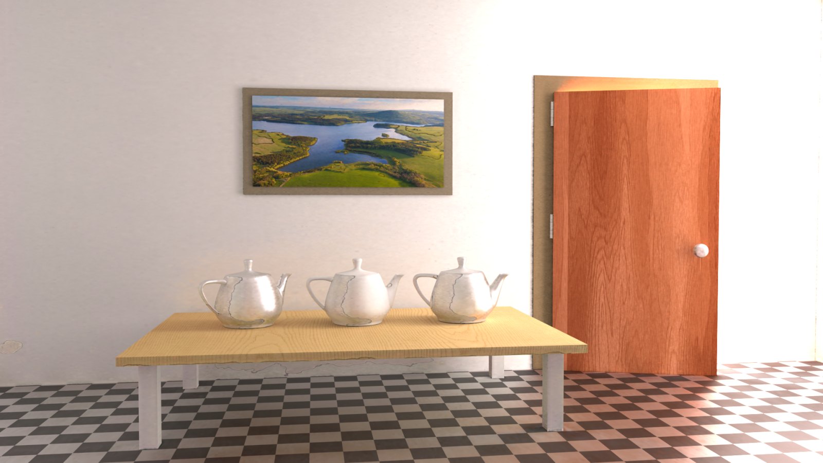 Neural Radiosity with a hash grid on the Veach Ajar scene